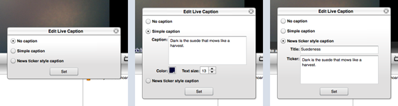 Figure 17: The new caption dialog in production.